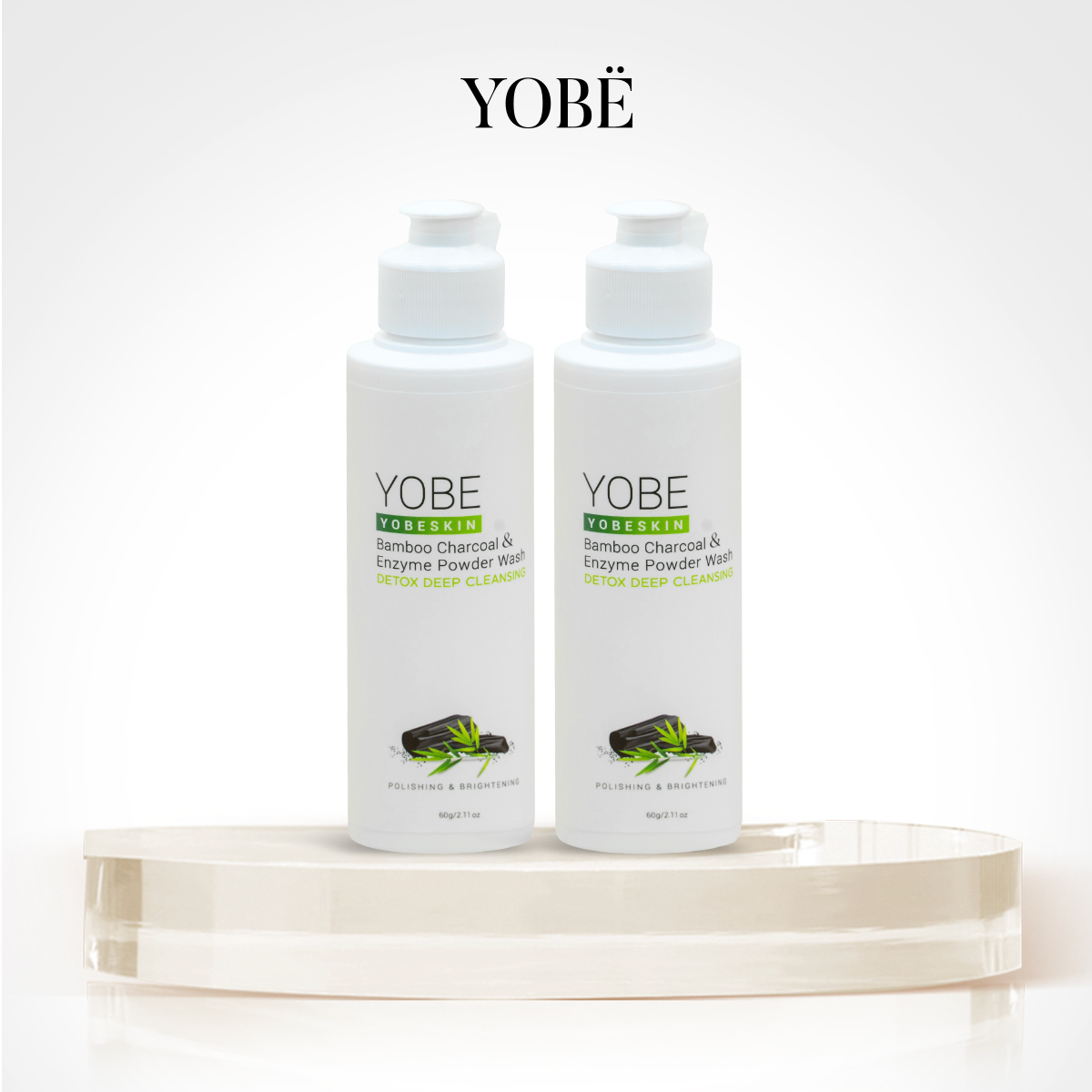 Combo 2 Bột Rửa Mặt Enzyme và Than Tre Hoạt Tính Yobe 60g
