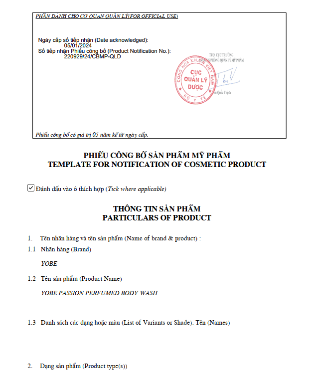 Sữa Tắm Nước Hoa Dưỡng Ẩm Da YOBE Passion Perfumed Body Wash 750ml