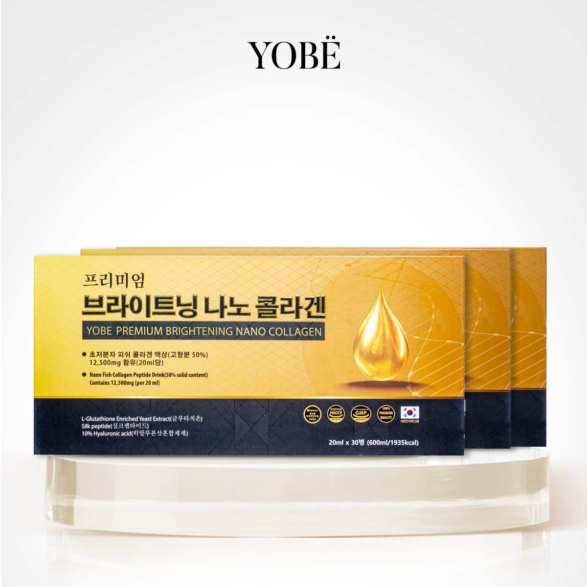 Combo 3 hộp YOBE Premium Brightening Nano Collagen (Set 30 chai)