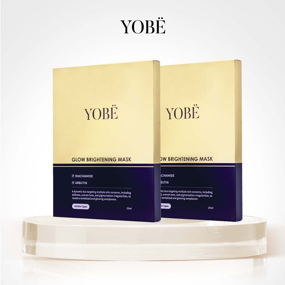 Combo 02 Hộp Mặt Nạ Dưỡng Trắng Da YOBE Glow Brightening Mask (5 miếng/hộp)