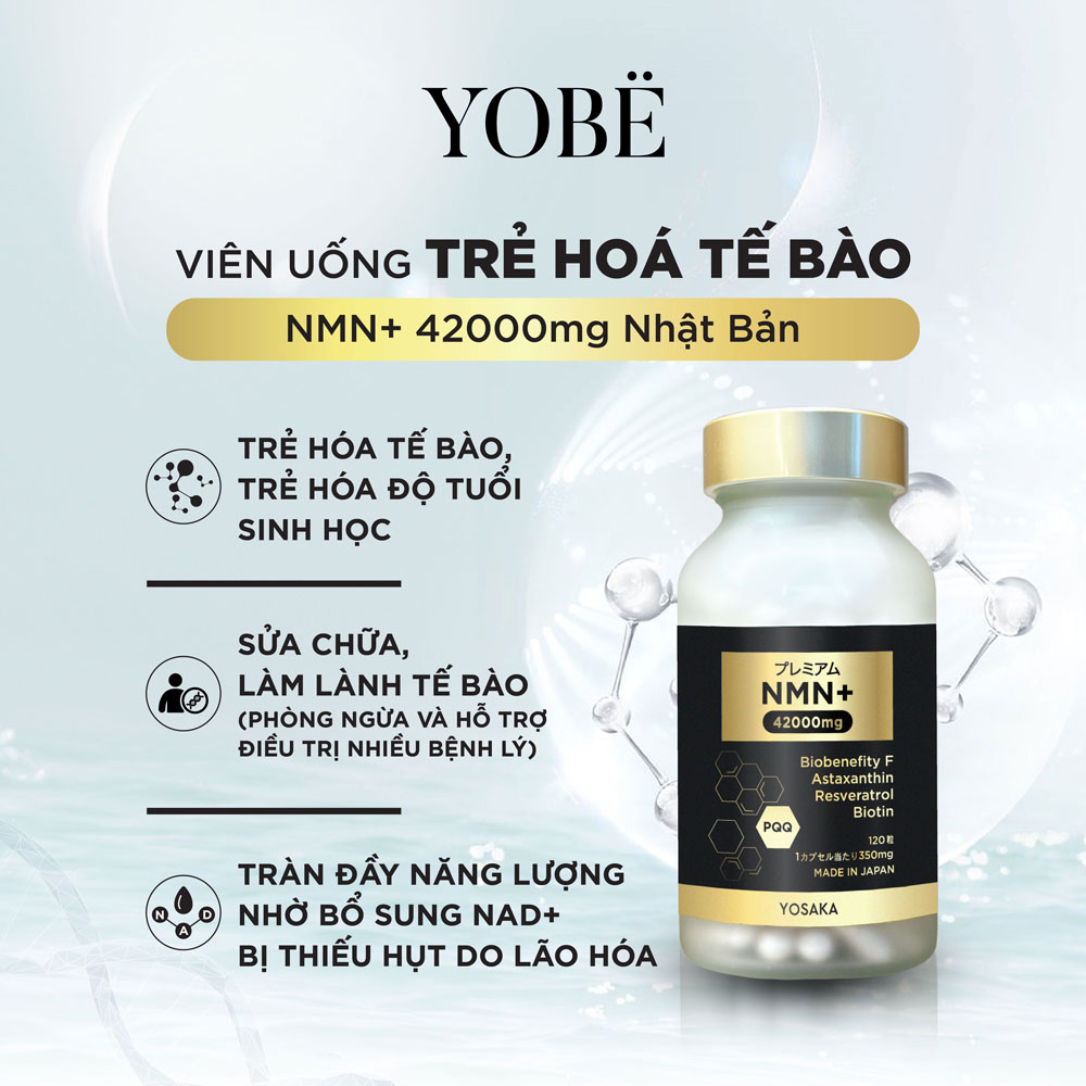 Viên Uống Trẻ Hoá Tế Bào NMN+ 42000mg YOSAKA Nhật Bản