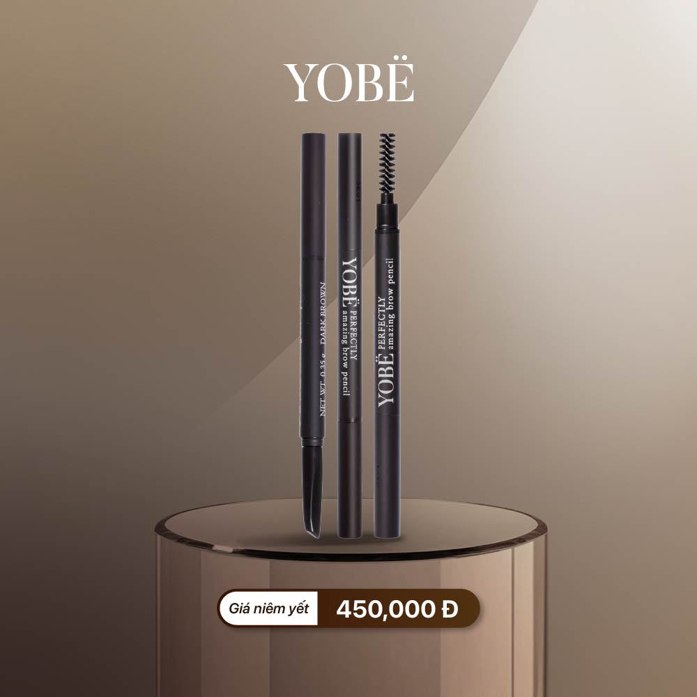 Chì Kẻ Mày 2 Đầu YOBE #Nâu Đen (Dark Brown)