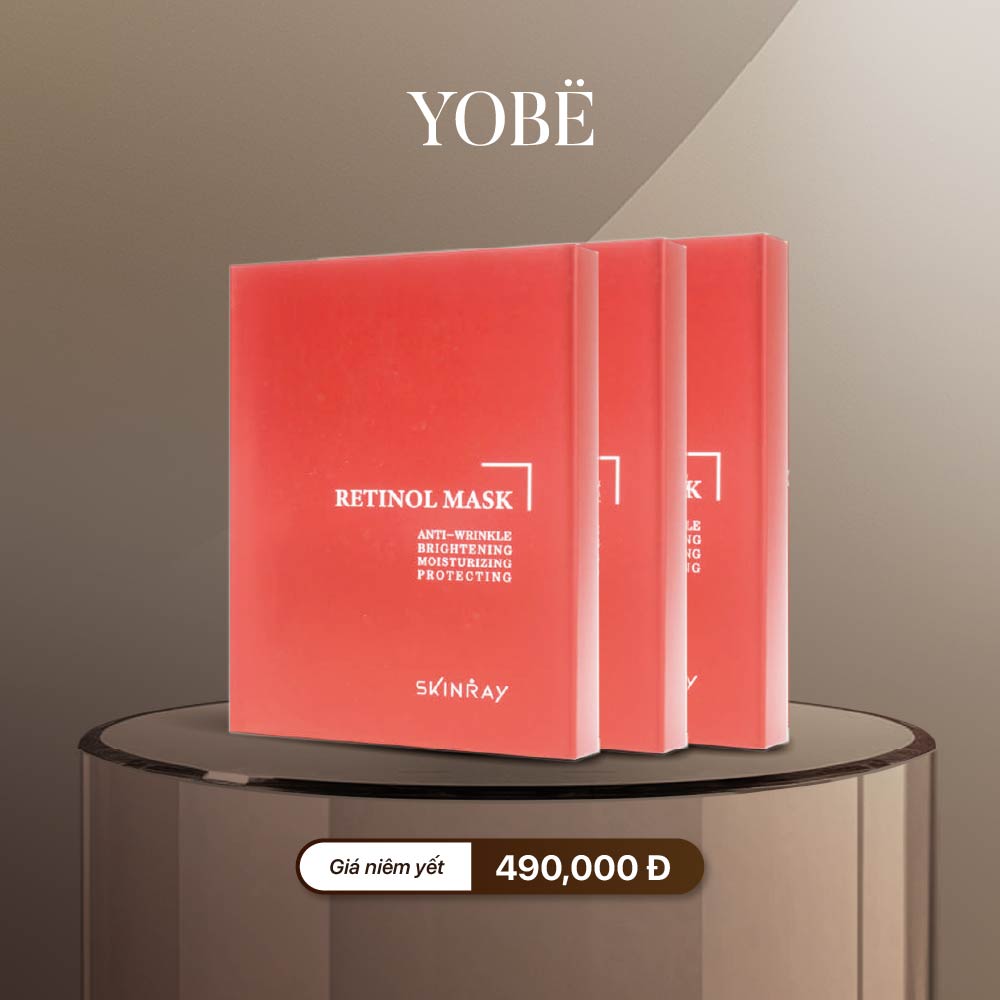 Combo 03 Hộp Mặt Nạ Retinol Tái Tạo Dưỡng Sáng Da Skinray (5 miếng/hộp)