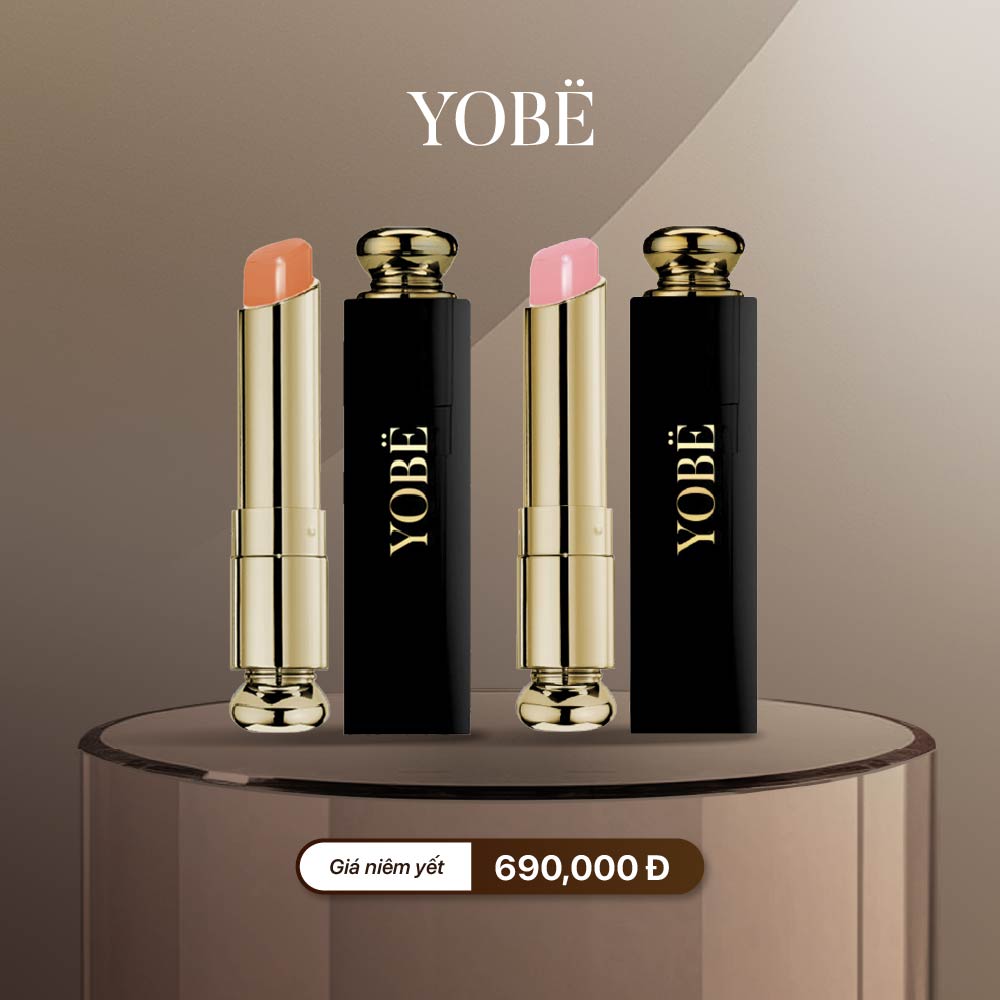 Combo 02 Son Dưỡng Ẩm Mềm Môi Không Màu YOBE (#Màu Hồng + #Màu Cam)