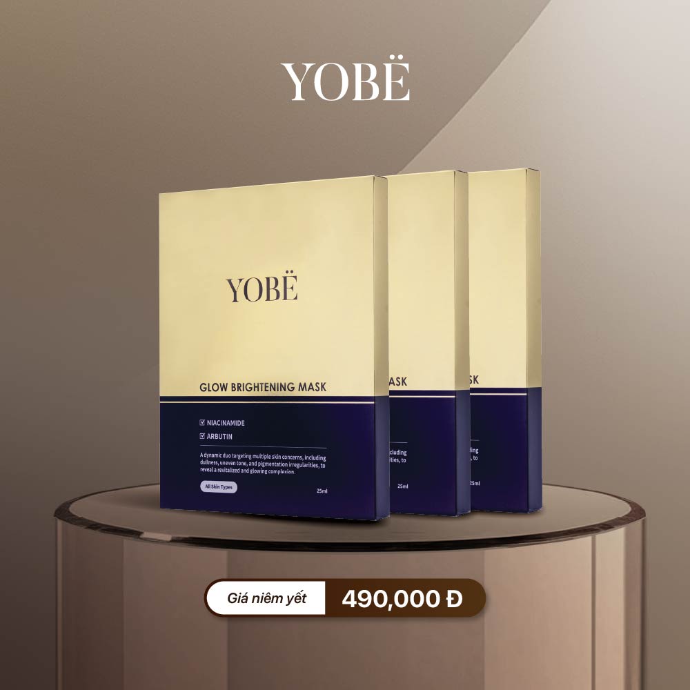 Combo 03 Hộp Mặt Nạ Dưỡng Trắng Da YOBE Glow Brightening Mask (5 miếng/hộp)