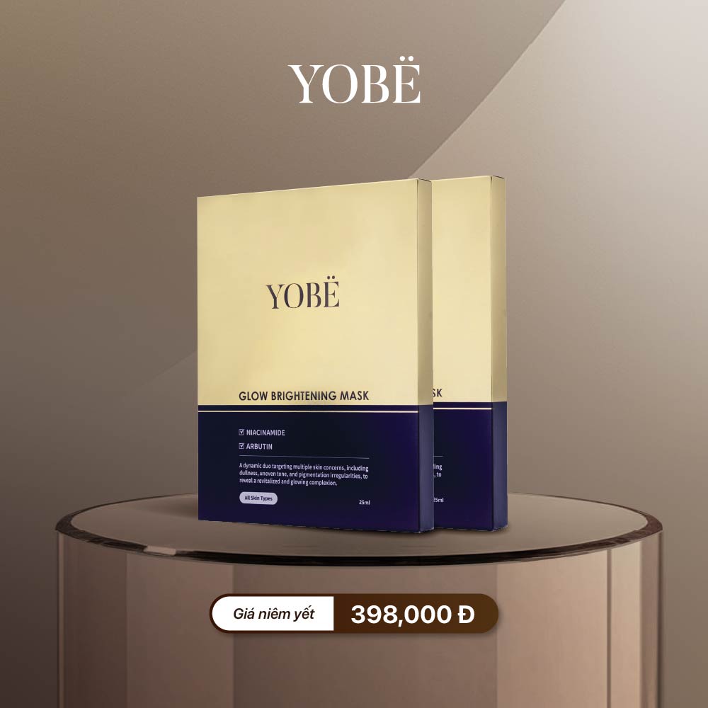 Combo 03 Hộp Mặt Nạ Dưỡng Trắng Da YOBE Glow Brightening Mask (5 miếng/hộp)