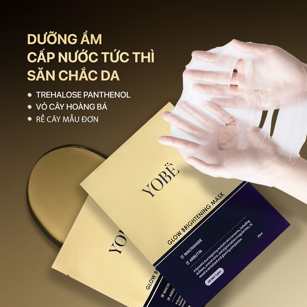 Mặt Nạ Dưỡng Trắng Da YOBE Glow Brightening Mask (5 miếng/hộp)