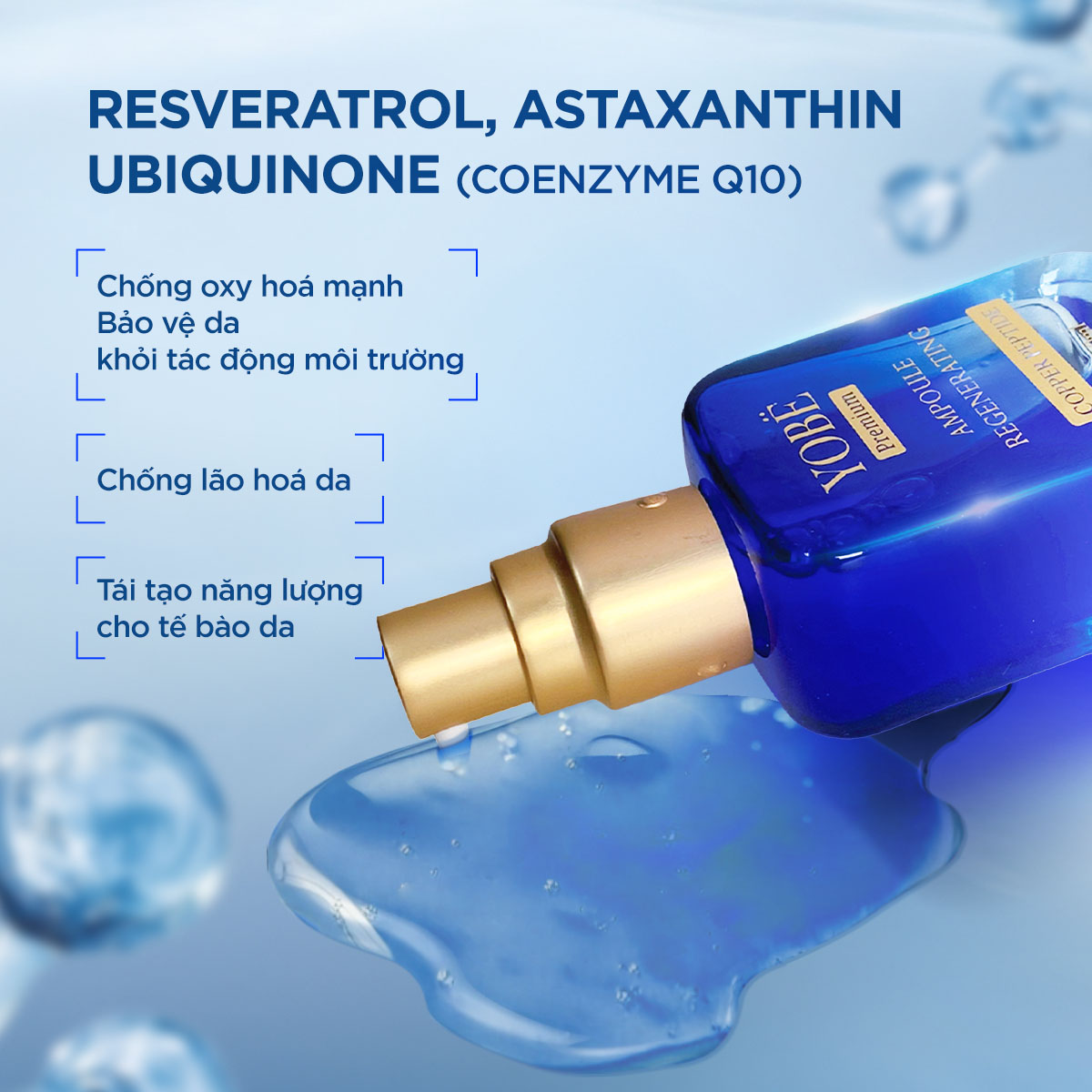 Tinh Chất Tái Tạo Phục Hồi Và Căng Bóng Da Chuyên Sâu YOBE Premium Copper Peptide 30ml