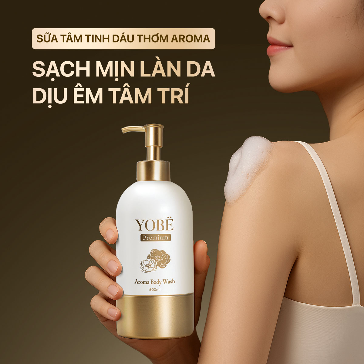 Sữa tắm Dưỡng Ẩm Mềm Mịn Da Tinh Dầu Thơm Aroma YOBE 500 mL