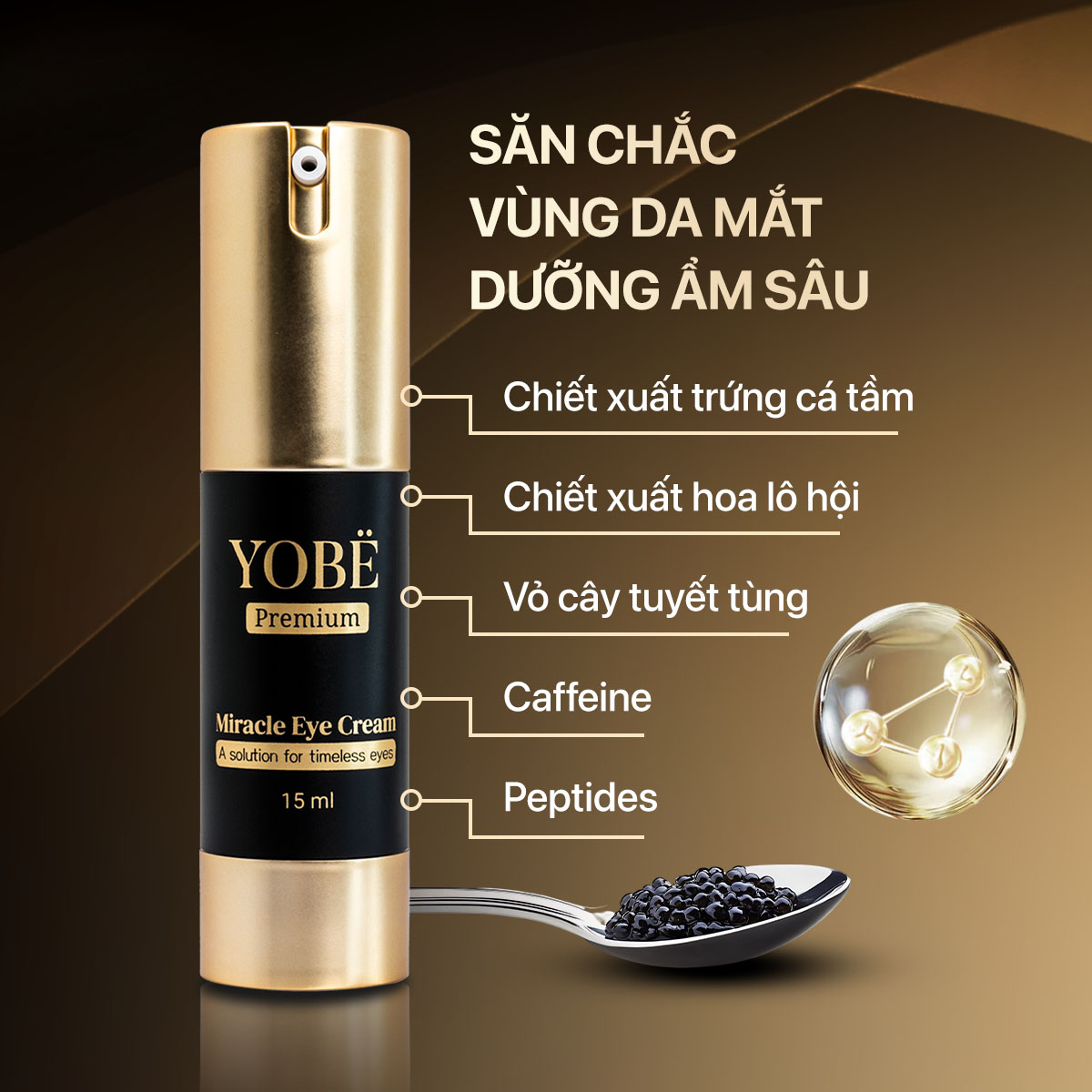 Kem Dưỡng Mắt Sáng Da Mờ Quầng Thâm Cao Cấp YOBE 15mL