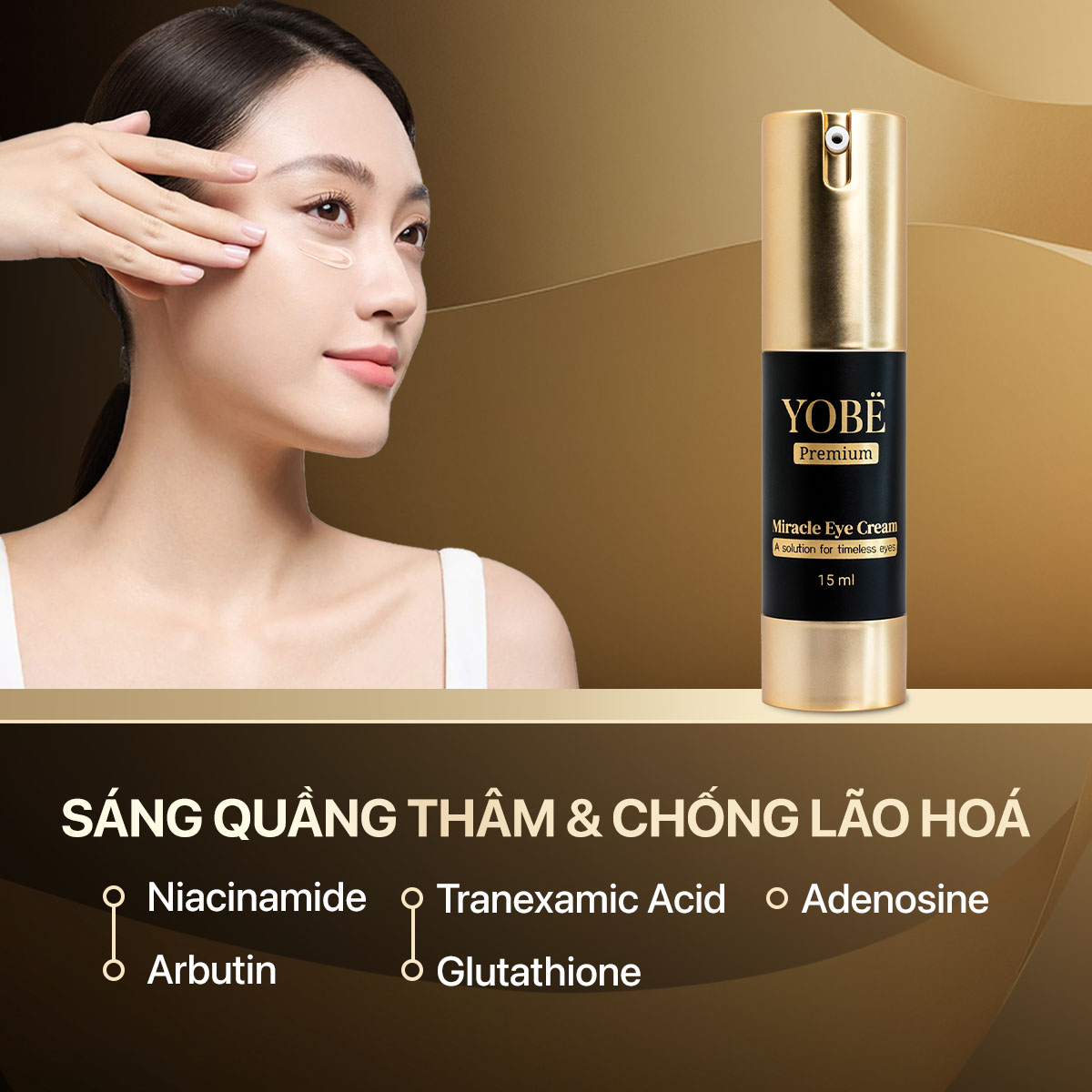 Kem Dưỡng Mắt Sáng Da Mờ Quầng Thâm Cao Cấp YOBE 15mL